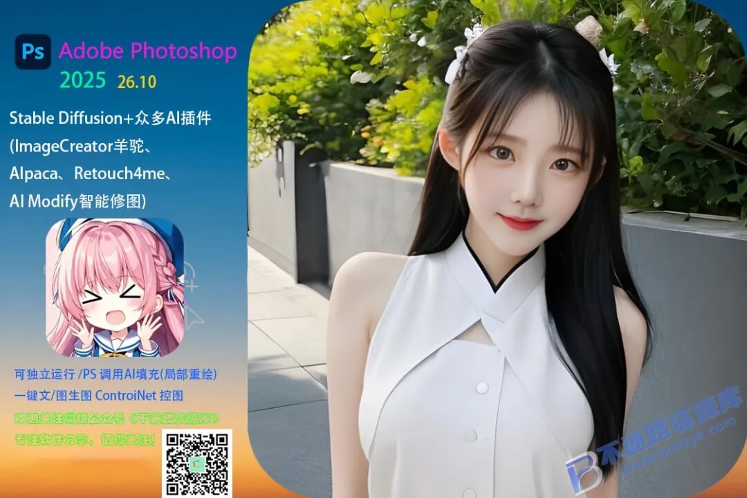 Adobe Photoshop 2025 v26.10绿色便携版 整合最新Stable Diffusion智能AI绘画生成工具 支持AI生成 AI填充